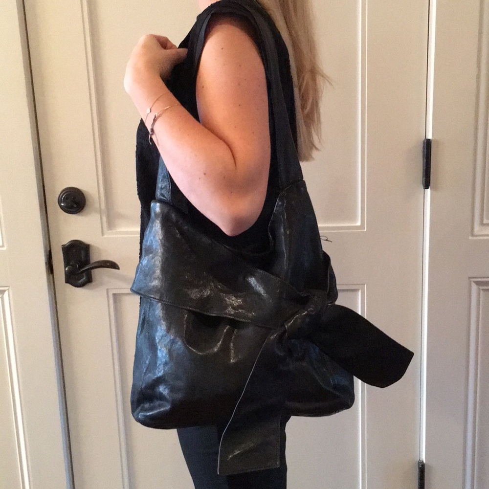 Black leather Kooba hobo bag